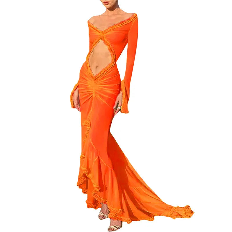 hirigin Women Sexy Lace See Through Maxi Dress Y2k Floral Sheer Strap Backless Bodycon Fitted Long Dress Party Club Dress