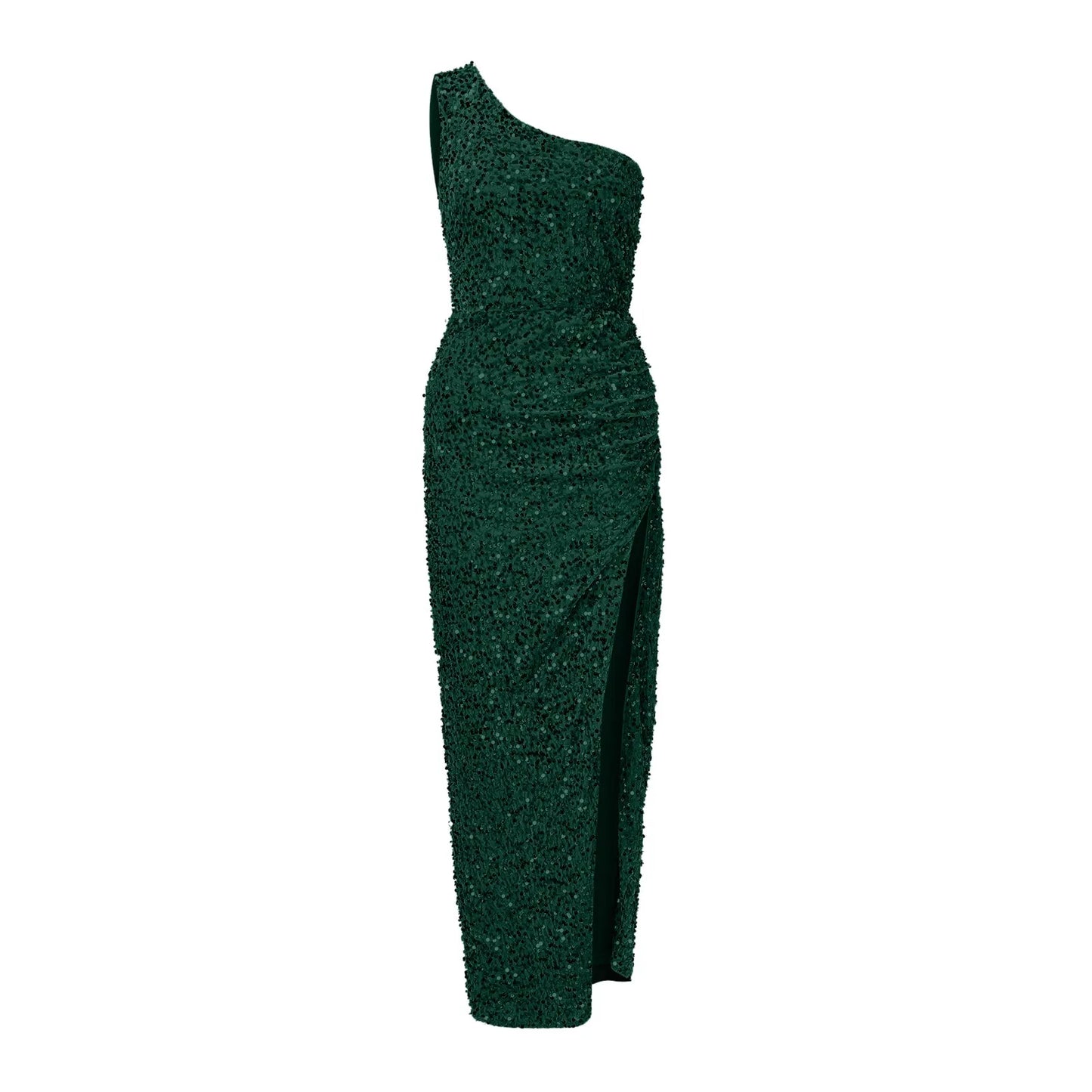 Tops Elegant Outfits Summer Dresses For Women 2023 Sequins One Shoulder Sleeveless Solid Color Dress Formal Occasion Dresses