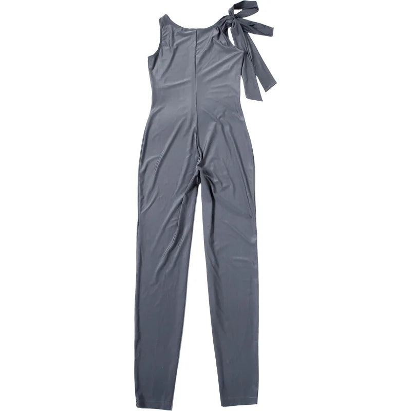 European and American cross-border jumpsuit new sexy slim fit personality slanted shoulder fashion street women Y2K style