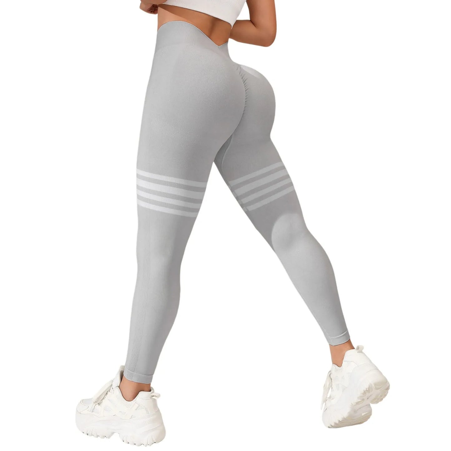 Women Pants Striped Outdoor Sports Leggings High Waisted Hip Lifting Yoga Clothing Quick Dry Running Exercise Fitness Pantyhose