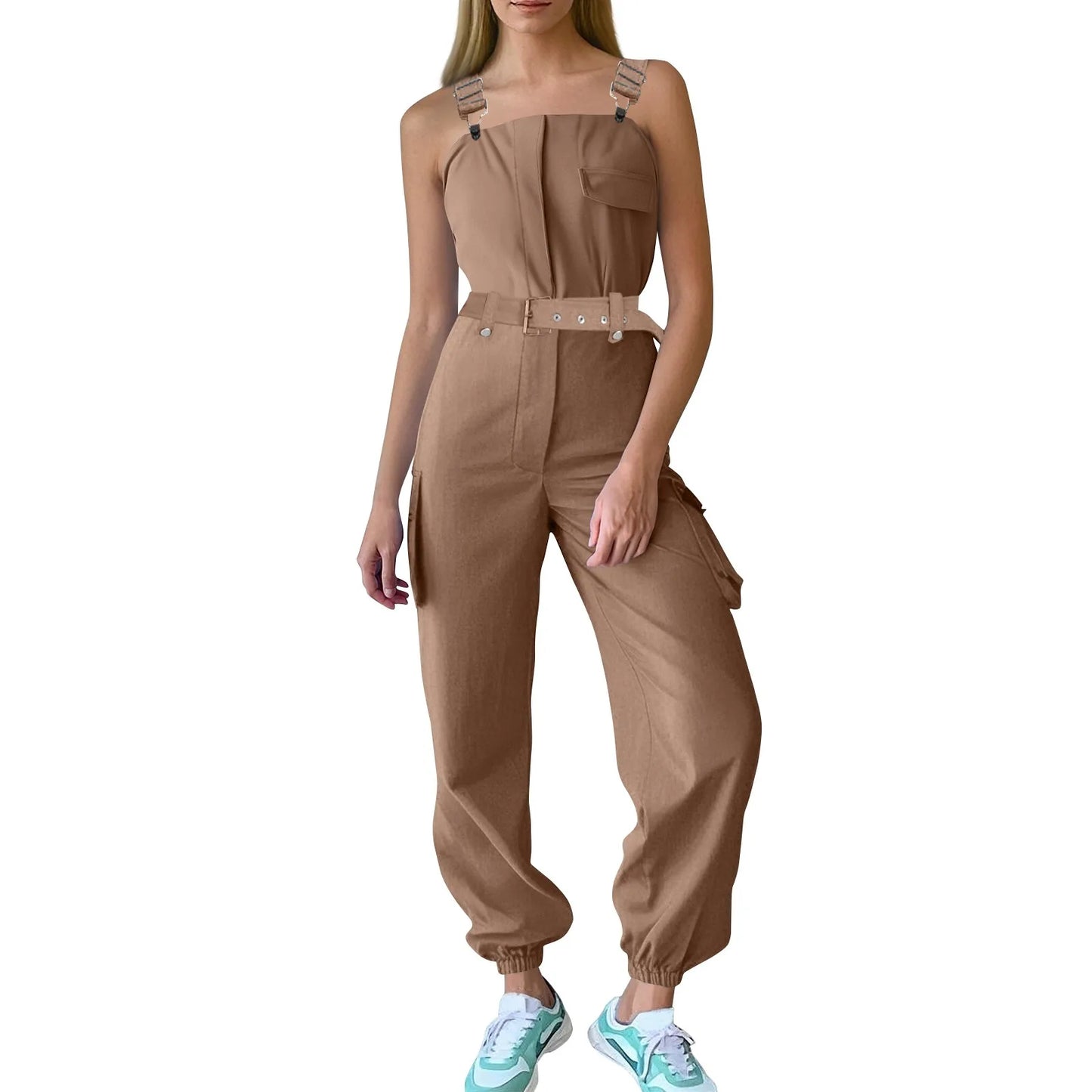 Women's Fashion Clasp Pocket Cargo Romper Jumpsuits for Women Casual Women Jump Suit Womens Jumpsuit Summer Womens Jumpsuit Over