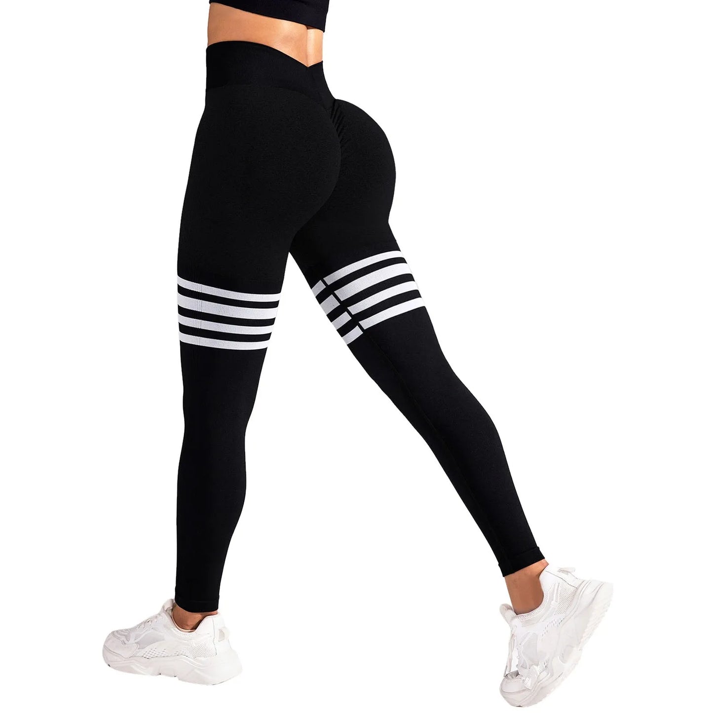Women Pants Striped Outdoor Sports Leggings High Waisted Hip Lifting Yoga Clothing Quick Dry Running Exercise Fitness Pantyhose