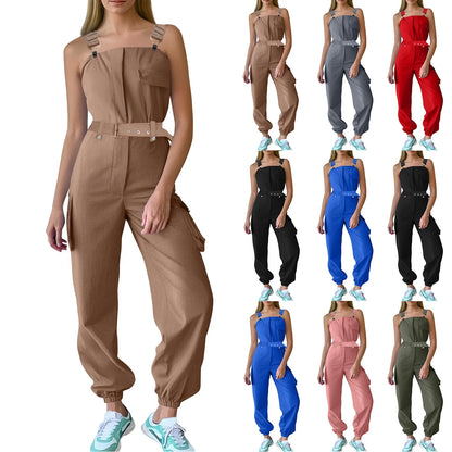 Women's Fashion Clasp Pocket Cargo Romper Jumpsuits for Women Casual Women Jump Suit Womens Jumpsuit Summer Womens Jumpsuit Over