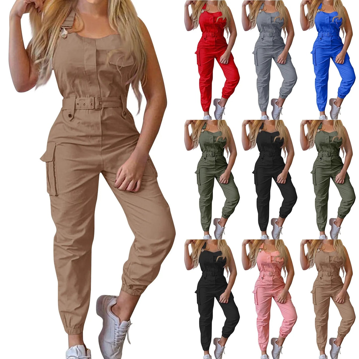 Women's Fashion Clasp Pocket Cargo Romper Jumpsuits for Women Casual Women Jump Suit Womens Jumpsuit Summer Womens Jumpsuit Over
